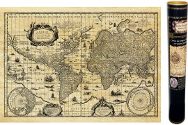 Carte ancienne du monde en 1645 Blaeu