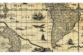 Carte ancienne du monde en 1645 Blaeu