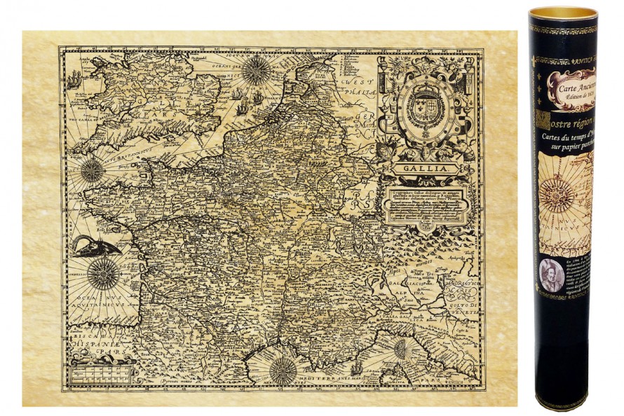 Carte de France ancienne en 1592