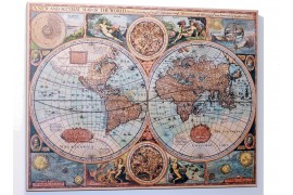 Carte du monde ancienne sur toile