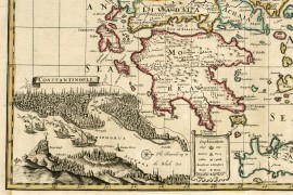 Carte ancienne de La Grèce en 1655 