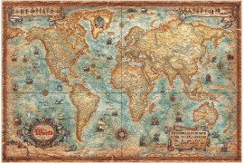 Carte du monde "aspect vieilli"