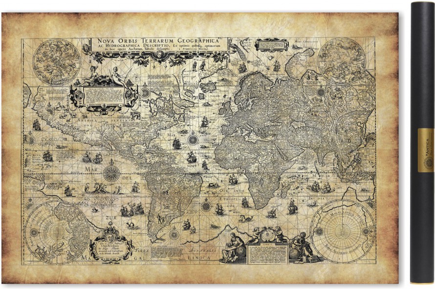 carte du monde ancienne aspect vielli