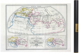 Carte des mondes anciens de Ptolémée, Strabon, et d'Erastothène en 1831