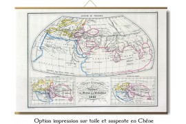 Carte des mondes anciens de Ptolémée, Strabon, et d'Erastothène en 1831