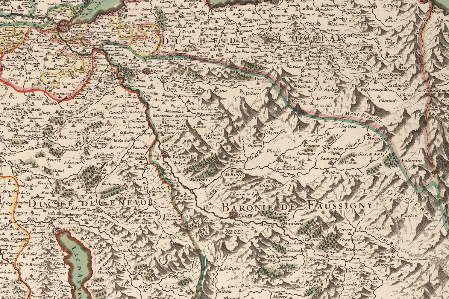 Grande Carte Du Duche De Savoie En 1693