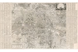 Grande carte de Paris en 1766 au temps de Louis XV - ancien plan de Paris