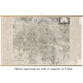 Grande carte de Paris en 1766 au temps de Louis XV - ancien plan de Paris