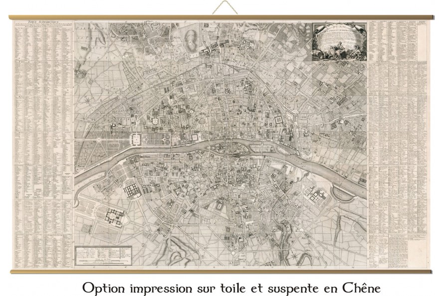 Grande carte de Paris en 1766 au temps de Louis XV - ancien plan de Paris