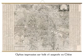 Grande carte de Paris en 1766 au temps de Louis XV - ancien plan de Paris