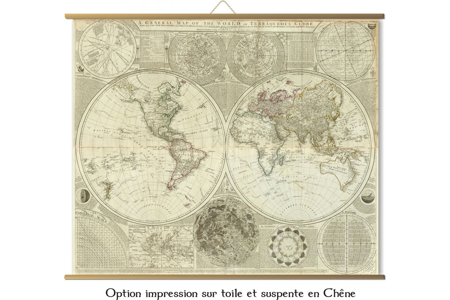 Grande Carte Du Monde De 1787