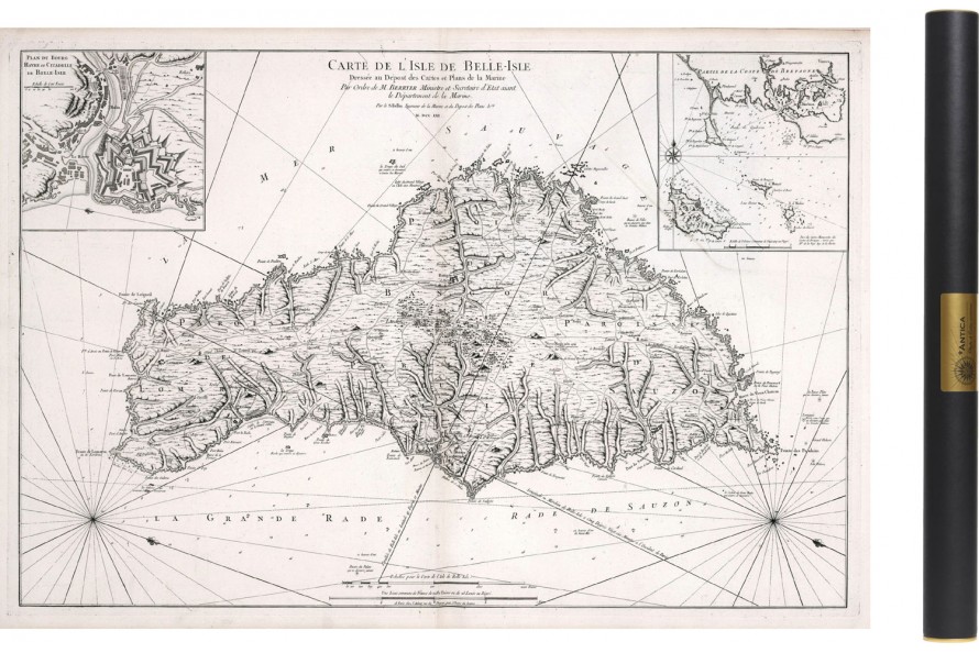 Carte ancienne de Belle-Ile-en-Mer en 1761
