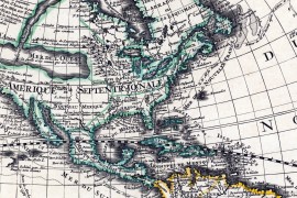 Mappemonde ancienne effet vieilli ou vintage 1708