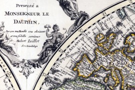 Mappemonde ancienne effet vieilli ou vintage 1708