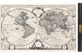 Mappemonde ancienne effet vieilli ou vintage 1708