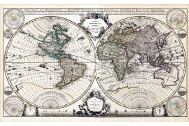 Mappemonde ancienne effet vieilli ou vintage 1708