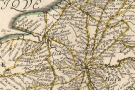 Carte des postes en 1691
