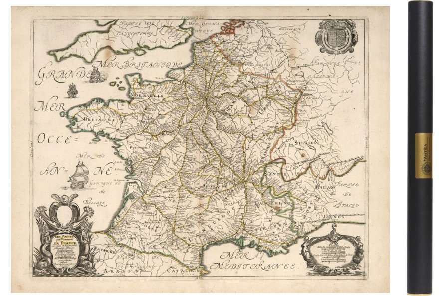 Carte des postes en 1691