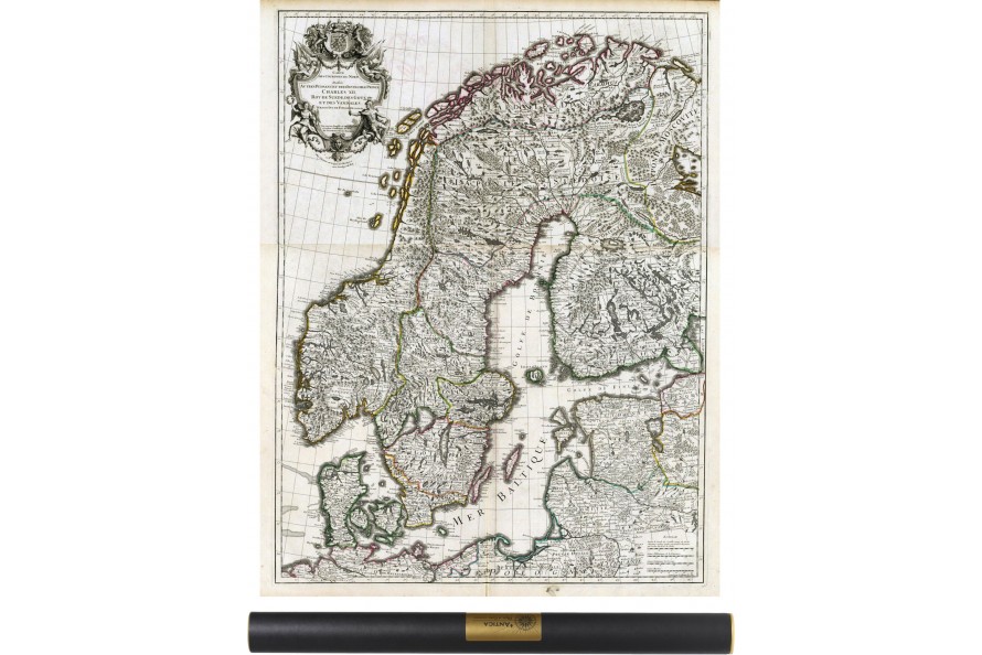 Carte de la scandinavie en 1706