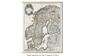 Carte de la scandinavie en 1706