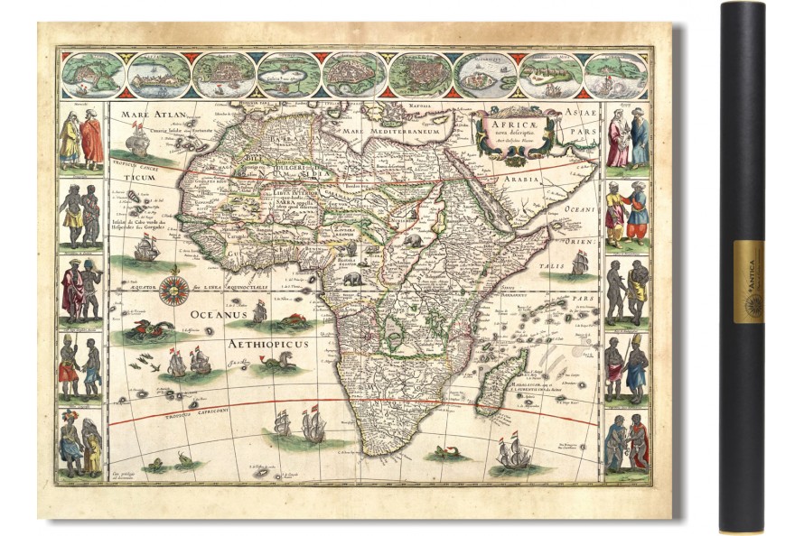 carte ancienne de l'Afrique en 1630 par Willem Blaeu