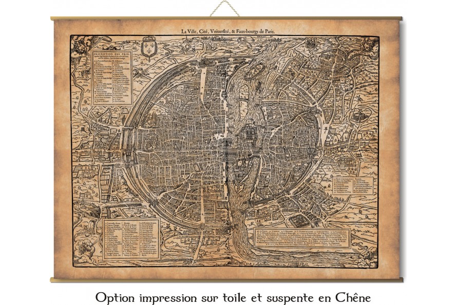 carte ancienne de Paris en 1576