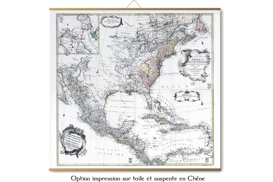 Grande carte des Amériques en 1753