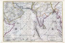 Carte ancienne de l'Océan indien en 1708