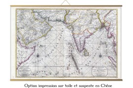 Carte ancienne de l'Océan indien en 1708