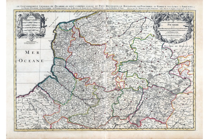 Carte de la Picardie de 1708