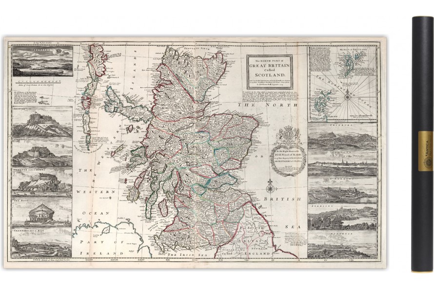 Carte ancienne de L'Ecosse en 1722