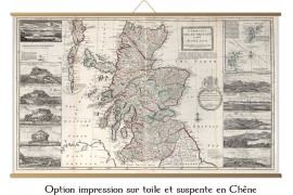 Carte ancienne de L'Ecosse en 1722