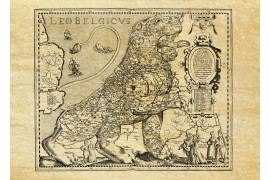 Leo Belgicus ! Carte ancienne de la belgique en 1617