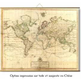 Carte du Monde des découvertes en 1801