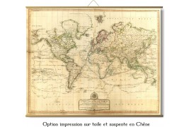 Carte du Monde des découvertes en 1801