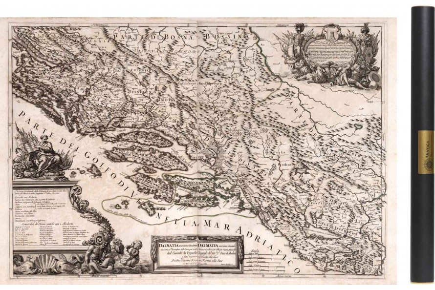 Carte de la Dalmatie, Croatie