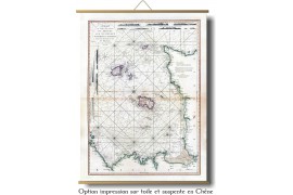 Carte ancienne des Îles de Jersey Guernesey, Chausey en 1781