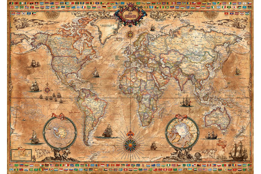 Carte moderne façon carte ancienne sur parchemin