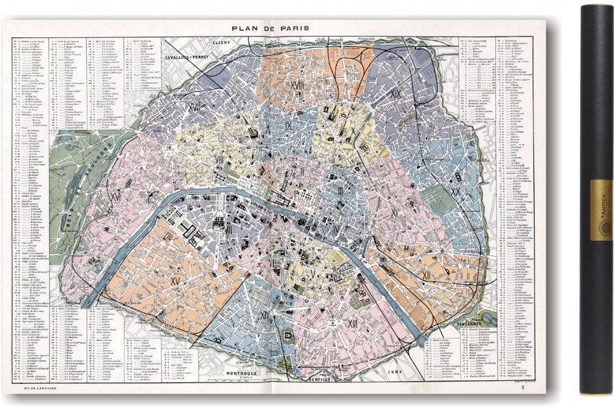 Carte de Paris en 1900