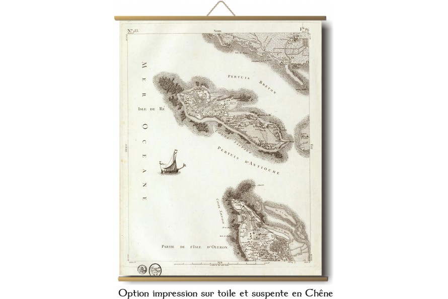 Carte de Cassini de l'île de Ré en 1750