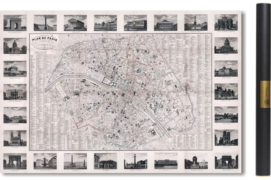 Carte de Paris en 1853