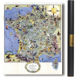 Carte de france touristique et gastronomique 1948