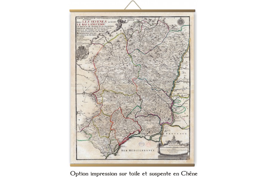 Carte de la grande Ardèche 1702