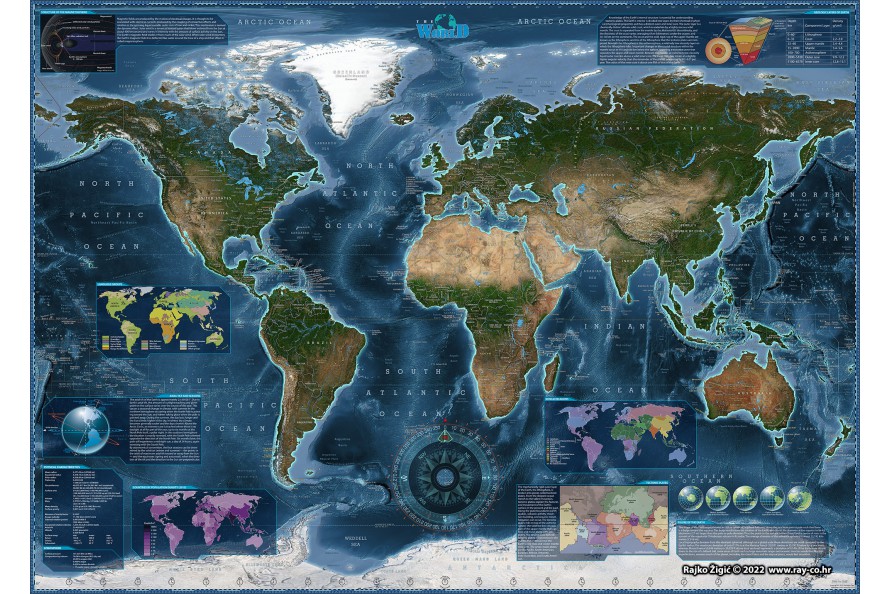 Carte du monde vue de l'espace