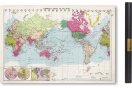 Carte du Monde 1922 Commerce et Empires !