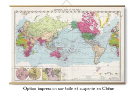 Carte du Monde 1922 Commerce et Empires !