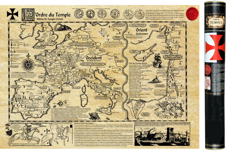 Carte des Templiers, commanderies Templières