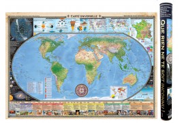 Carte universelle et frise historique "Que rien ne te soit inconnu" Tube luxe