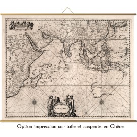 Carte de l'océan Indien 1650 Janssen