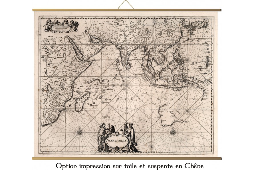 Carte de l'océan Indien 1650 Janssen